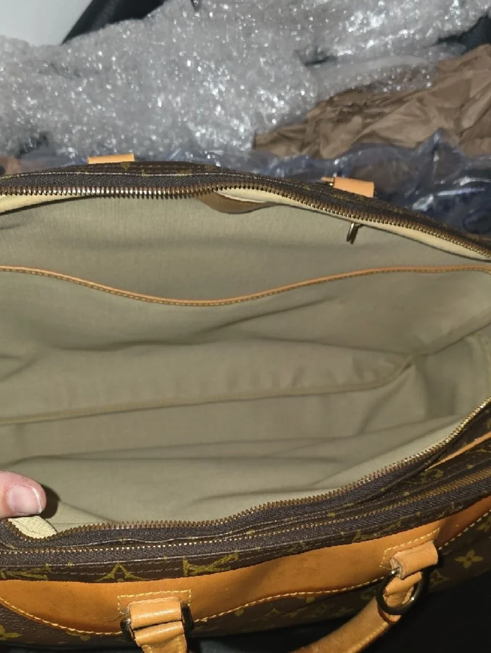 Vintage Louis Vuitton Brown Monogram Canvas Dual Compartment Luggage